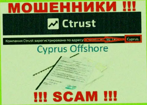 Будьте очень внимательны шулера CTrust Limited расположились в офшорной зоне на территории - Кипр