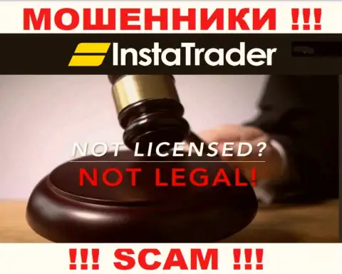 У мошенников ИнстаТрейдер на сайте не указан номер лицензии компании !!! Будьте крайне осторожны