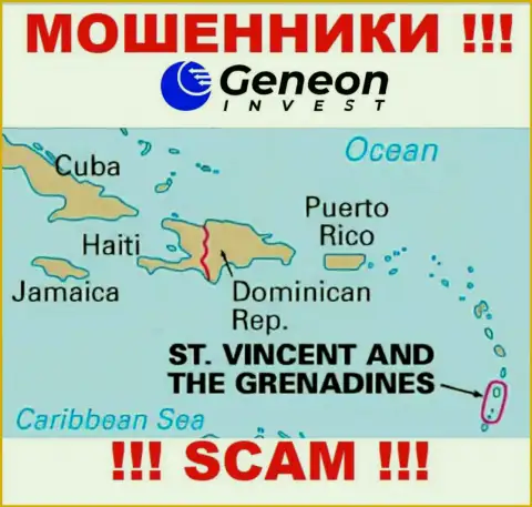 Geneon Invest пустили свои корни на территории - St. Vincent and the Grenadines, избегайте взаимодействия с ними