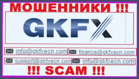 В контактных сведениях, на веб-ресурсе мошенников GKFX Internet Yatirimlari Limited Sirketi, приведена вот эта электронная почта