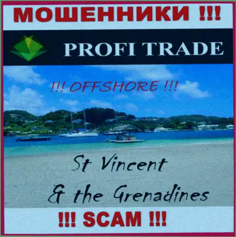 Находится контора ProfiTrade в офшоре на территории - Сент-Винсент и Гренадины, МАХИНАТОРЫ !