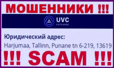 UVC Exchange - это противоправно действующая организация, которая отсиживается в оффшоре по адресу - Harjumaa, Tallinn, Punane tn 6-219, 13619