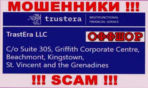 Suite 305, Griffith Corporate Centre, Beachmont, Kingstown, St. Vincent and the Grenadines - оффшорный адрес регистрации махинаторов Trustera Global, расположенный на их информационном ресурсе, БУДЬТЕ КРАЙНЕ ОСТОРОЖНЫ !!!