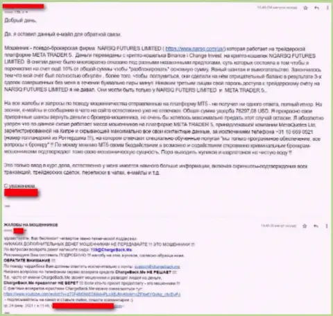Прямая жалоба на незаконные проделки internet лохотронщиков Нарскью
