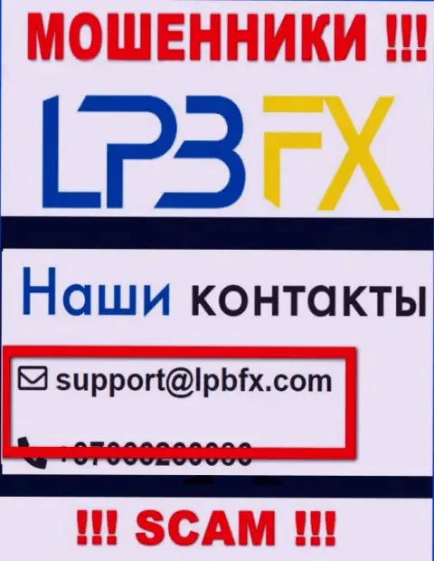 Электронный адрес махинаторов LPBFX Com - сведения с сайта конторы