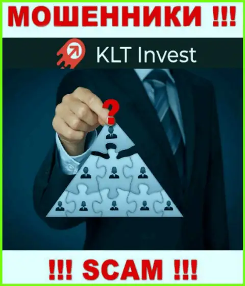 Нет ни малейшей возможности выяснить, кто конкретно является прямыми руководителями компании КЛТ Инвест - это однозначно аферисты