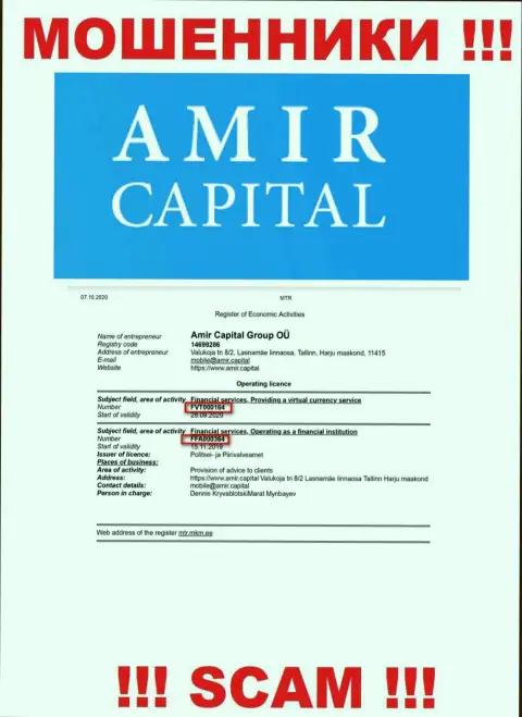 Амир Капитал публикуют на сайте лицензию на осуществление деятельности, несмотря на этот факт профессионально обувают реальных клиентов