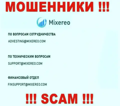 На е-мейл Mixereo Com писать не рекомендуем - это ушлые мошенники !!!
