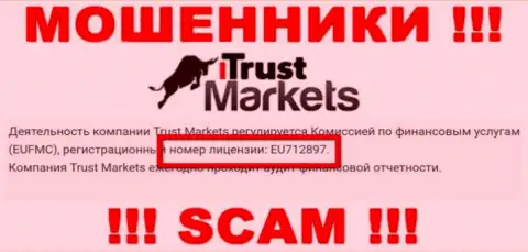 Это именно тот номер лицензии, который приведен на официальном сайте Trust Markets