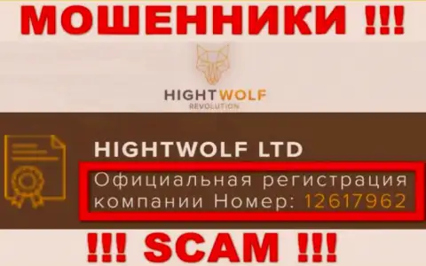 Присутствие регистрационного номера у HightWolf Com (12617962) не говорит о том что контора добропорядочная