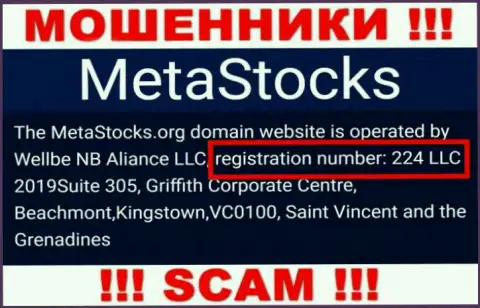 Номер регистрации компании MetaStocks Org - 224 LLC 2019