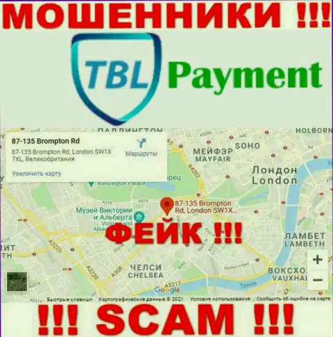 С обманной конторой TBL Payment не связывайтесь, данные касательно юрисдикции ложь