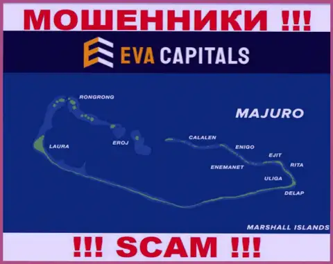 С EvaCapitals Com не спешите взаимодействовать, место регистрации на территории Majuro, Marshall Islands