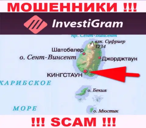На своем веб-сайте InvestiGram Com написали, что они имеют регистрацию на территории - Сент-Винсент и Гренадины