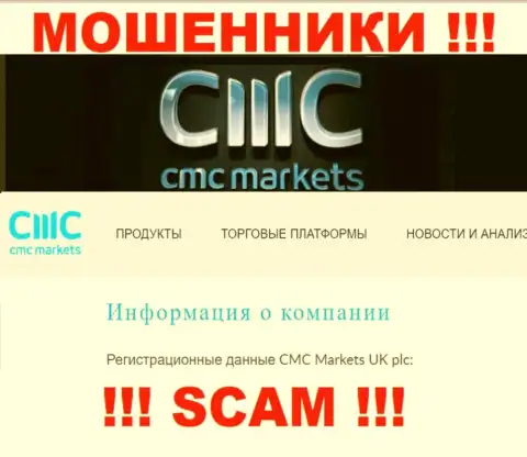 Свое юридическое лицо организация CMCMarkets Com не скрывает - это CMC Markets UK plc