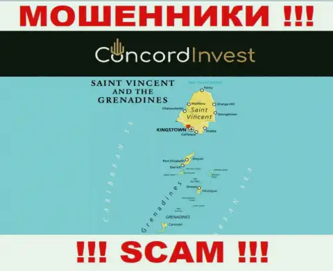 St. Vincent and the Grenadines - здесь, в оффшорной зоне, пустили корни internet-мошенники ConcordInvest Ltd
