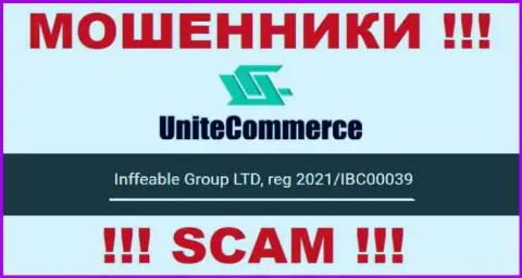 Инффеабле Групп ЛТД internet-аферистов Unite Commerce было зарегистрировано под вот этим номером: 2021/IBC00039