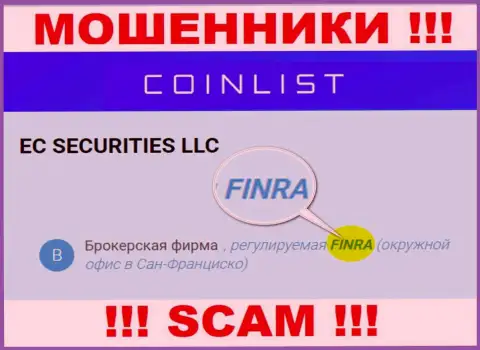 Держитесь от организации CoinList как можно дальше, которую курирует мошенник - FINRA