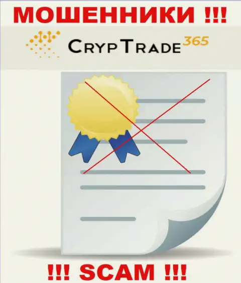 С CrypTrade365 слишком рискованно иметь дела, они даже без лицензии, нагло сливают финансовые средства у своих клиентов