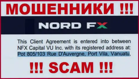 Nord FX - это МОШЕННИКИ !!! Пустили корни в оффшорной зоне по адресу Pot 805/103 Rue D'Auvergne, Port Vila, Vanuatu