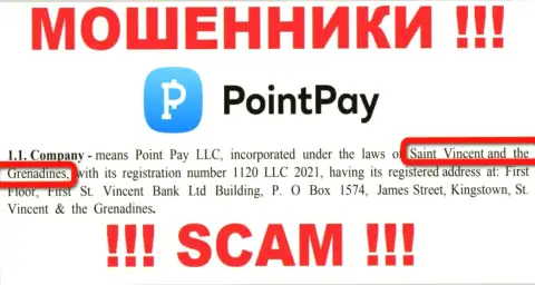 Point Pay LLC - это мошенническая организация, пустившая корни в офшоре на территории Kingstown, St. Vincent and the Grenadines