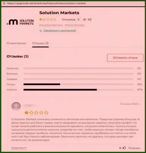 Solution Markets - это мошенническая организация, обдирает своих же доверчивых клиентов до ниточки (отзыв)