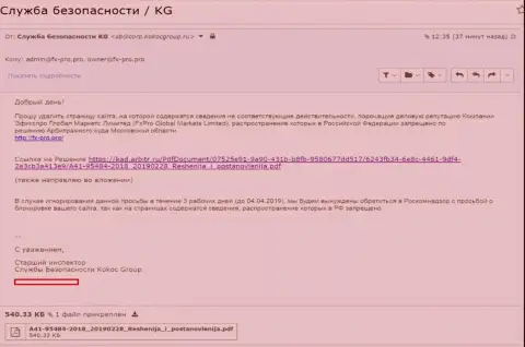 KokocGroup Ru защищают Forex-кидал Fx Pro